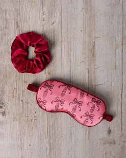 Satin Bow Print Sleep Mask & Scrunchie Gift Set