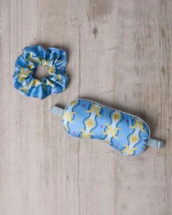 Satin Tiled Moon Print Sleep Mask & Scrunchie Gift Set