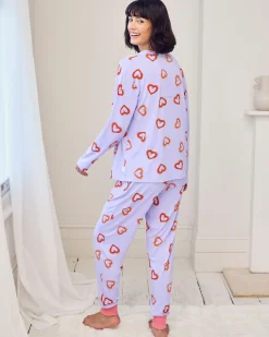 Shrimp Heart Print Long Pyjama Set