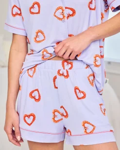 Shrimp Heart Print Short Pyjama Set