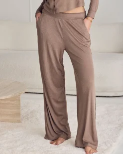 Side Trim Rib Joggers - Taupe