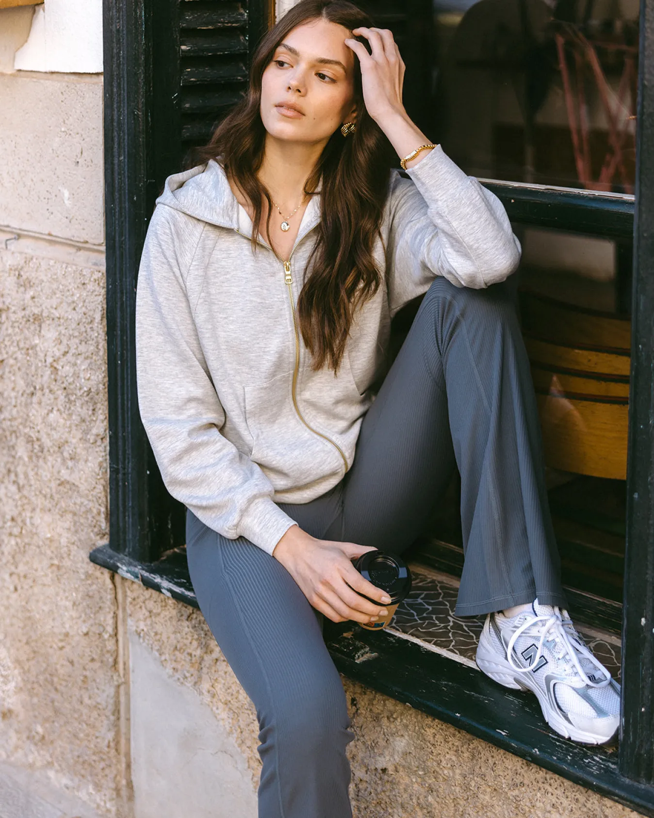 SoftSculpt Rib Flared Leggings - Charcoal