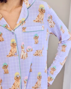 Spa Dogs Print Long Pyjama Set