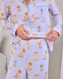Spa Dogs Print Long Pyjama Set