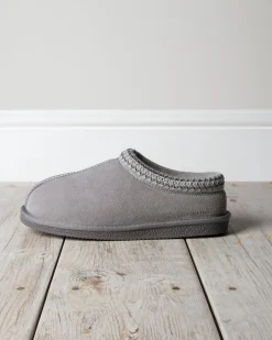 Suede Sheepskin Short Boot Slippers - Grey