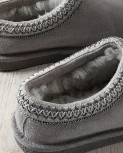 Suede Sheepskin Short Boot Slippers - Grey