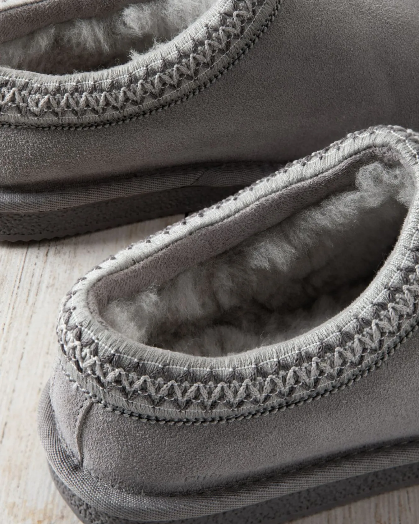 Suede Sheepskin Short Boot Slippers - Grey