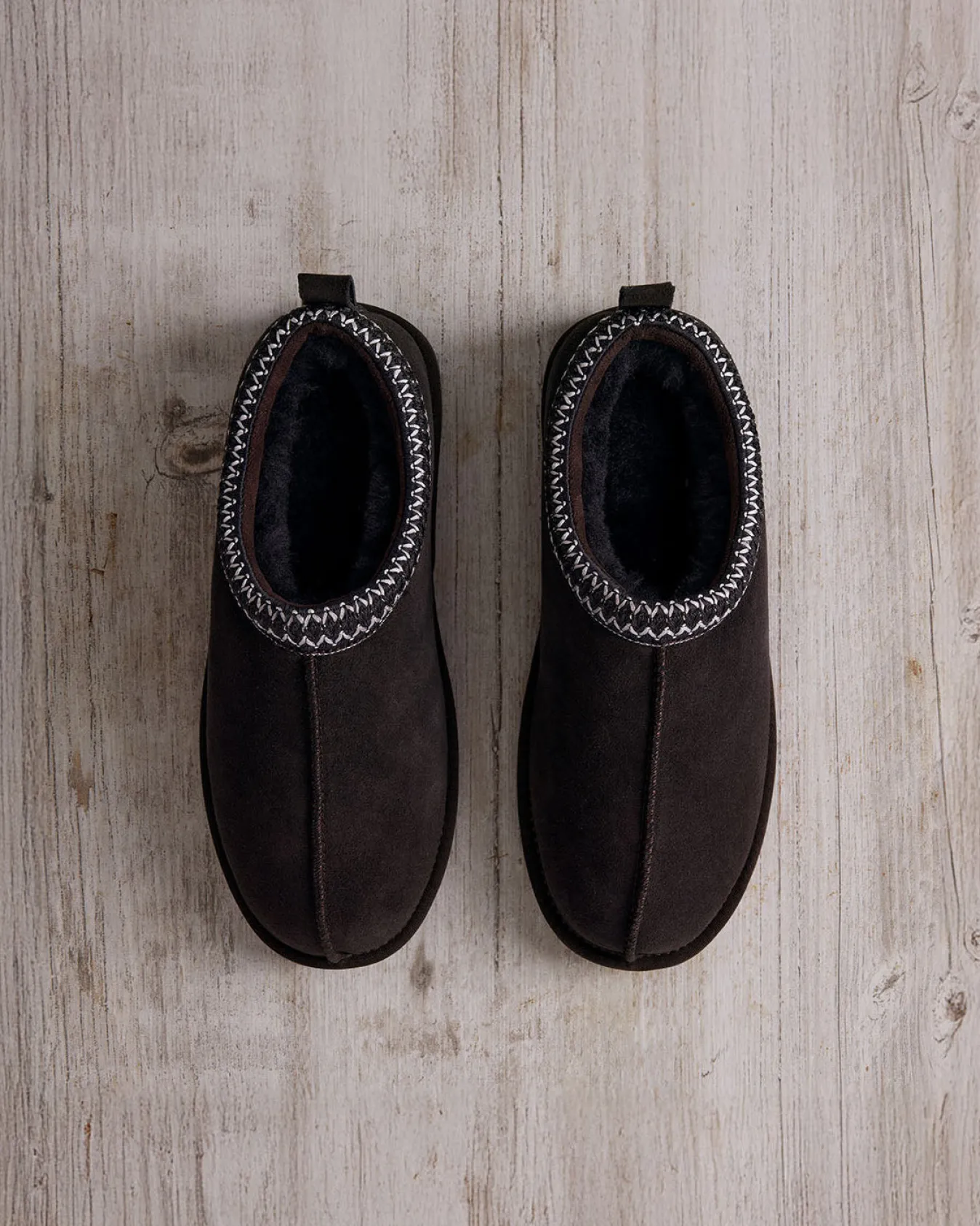 Suede Sheepskin Short Boot Slippers - Brown