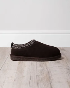 Suede Sheepskin Short Boot Slippers - Brown