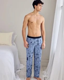 Supper Club Print Long Pyjama Bottoms