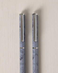 Supper Club Print Two Pack Boxed Pen Set - Blue