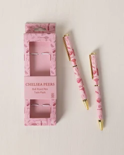 Supper Club Print Two Pack Boxed Pen Set - Pink