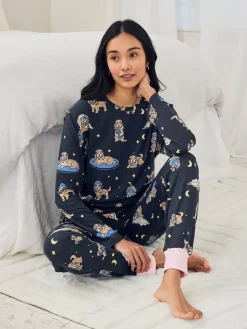 Tall Cockapoo Snooze Print Long Pyjama Set