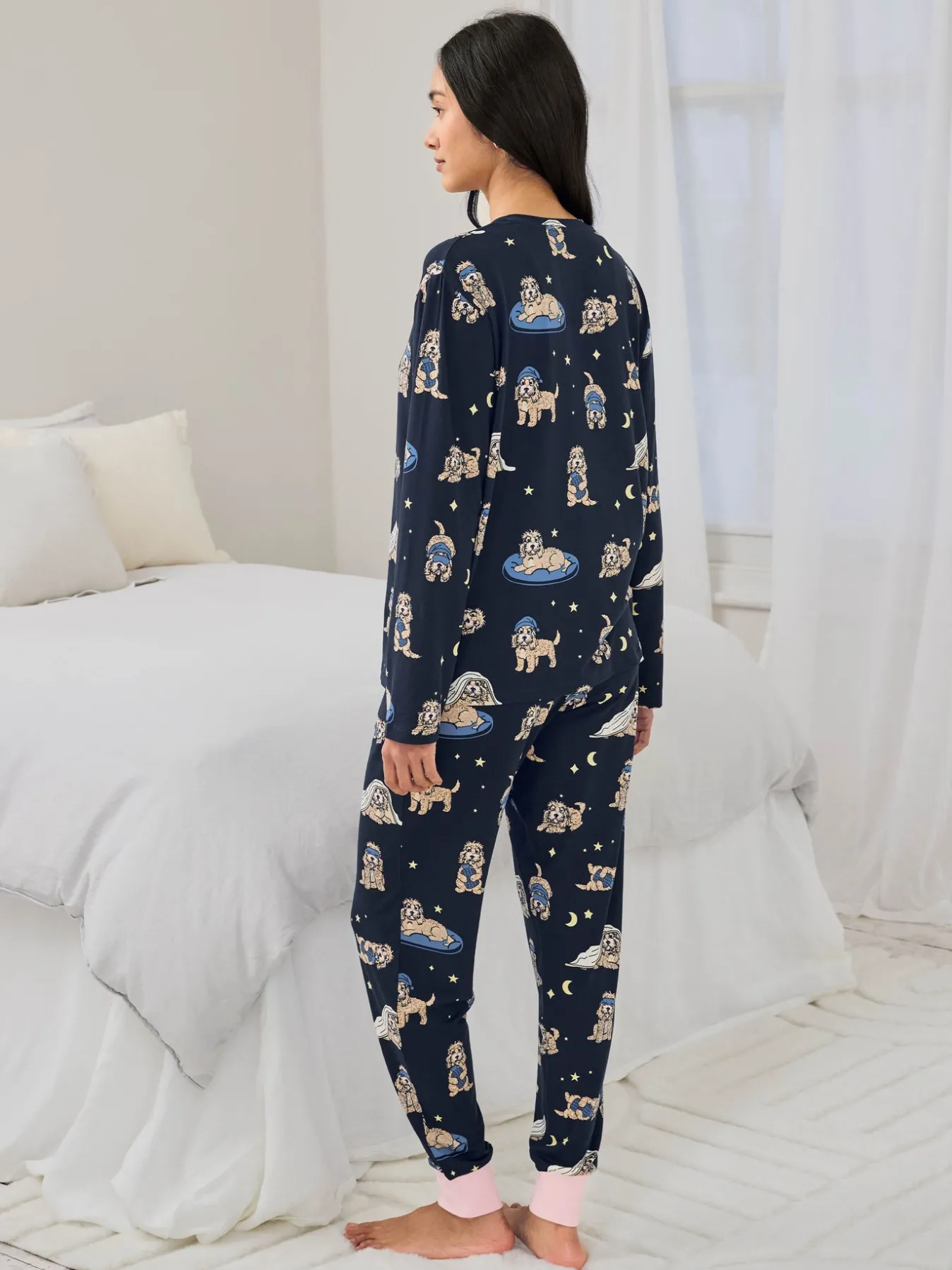 Tall Cockapoo Snooze Print Long Pyjama Set