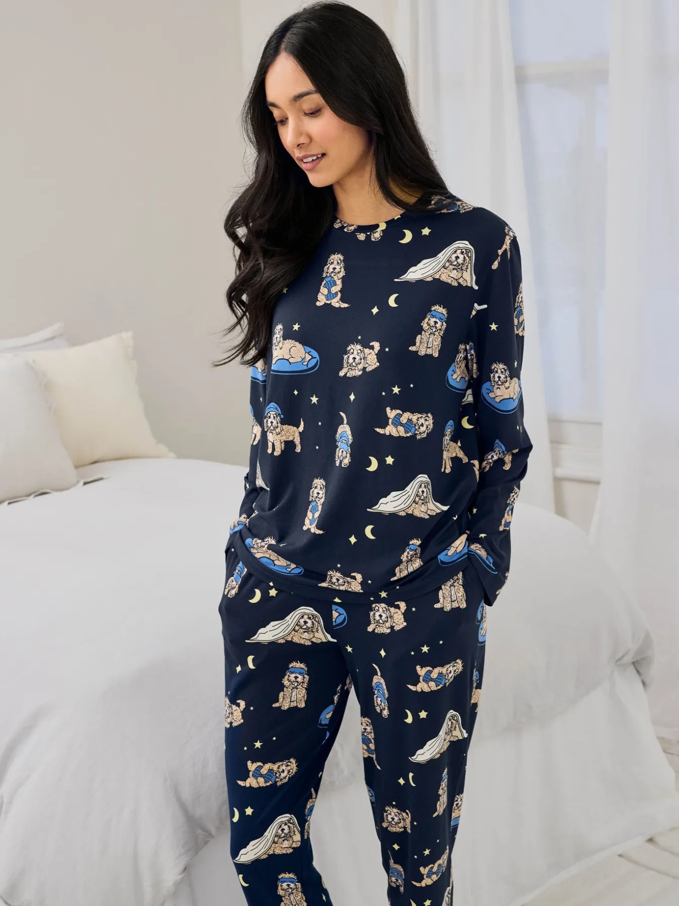 Tall Cockapoo Snooze Print Long Pyjama Set