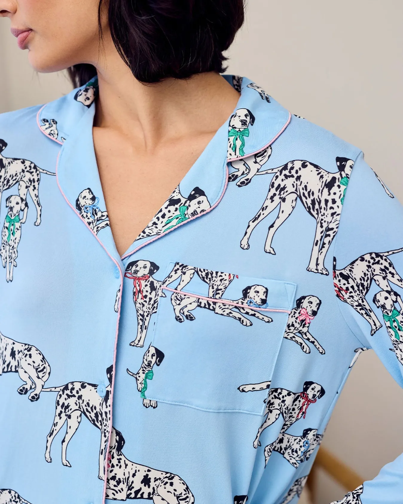 Tall Dalmatian Dogs Print Long Pyjama Set