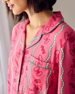 Tall Pasta Stripe Print Long Pyjama Set