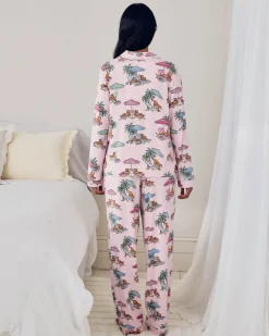 Tall TENCEL™ Modal Lounging Leopards Print Long Pyjama Set