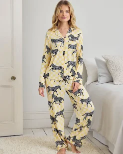 Tall Zebra Checkerboard Print Long Pyjama Set