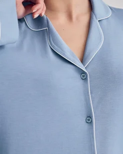 TENCEL™ Modal Button Up Nightshirt - Powder Blue