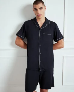 TENCEL™ Modal Button Up Short Pyjama Set - Navy