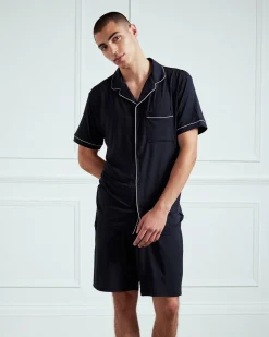 TENCEL™ Modal Button Up Short Pyjama Set - Navy