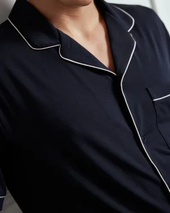 TENCEL™ Modal Button Up Short Pyjama Set - Navy