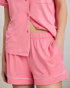 TENCEL™ Modal Button Up Short Pyjama Set - Pink