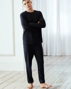 TENCEL™ Modal Crew Neck Long Pyjama Set - Navy