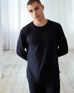 TENCEL™ Modal Crew Neck Long Pyjama Set - Navy