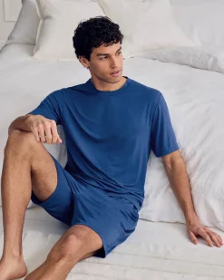TENCEL™ Modal Crew Neck Short Pyjama Set - Royal Blue