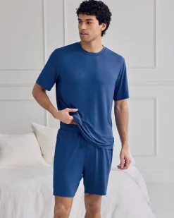 TENCEL™ Modal Crew Neck Short Pyjama Set - Royal Blue