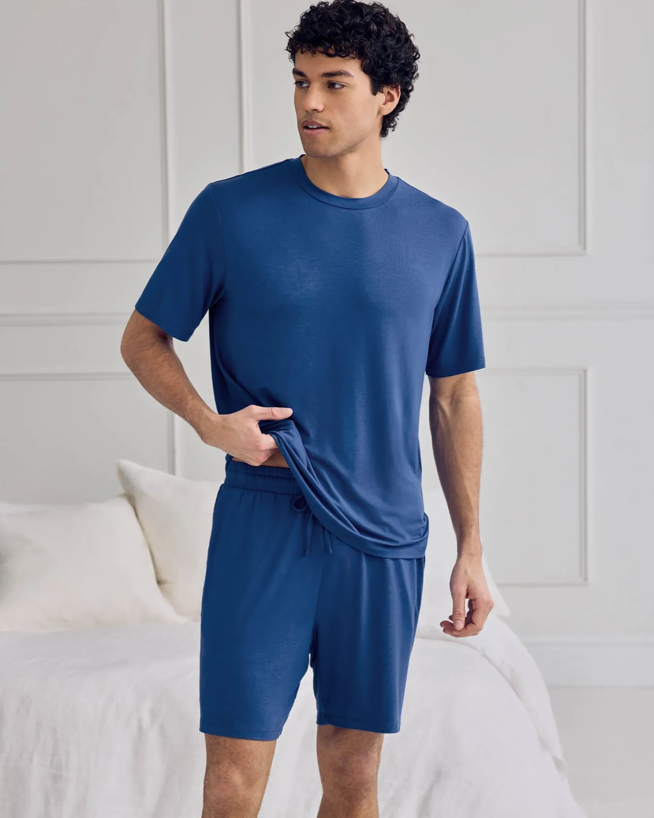 TENCEL™ Modal Crew Neck Short Pyjama Set - Royal Blue