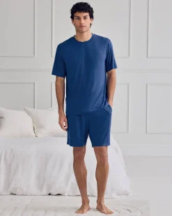 TENCEL™ Modal Crew Neck Short Pyjama Set - Royal Blue
