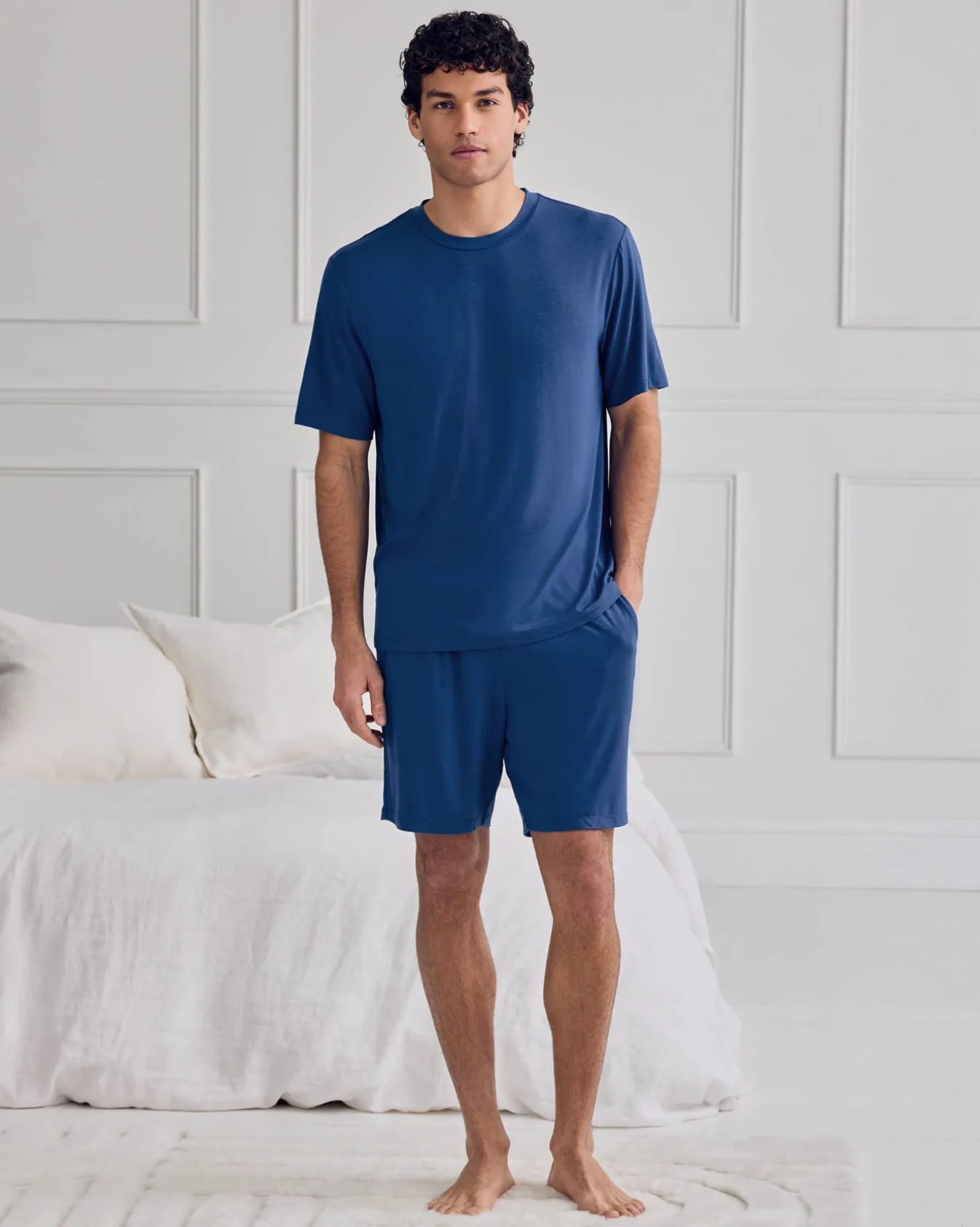 TENCEL™ Modal Crew Neck Short Pyjama Set - Royal Blue
