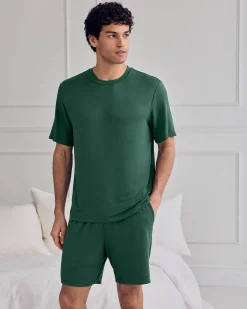 TENCEL™ Modal Crew Neck Short Pyjama Set - Green