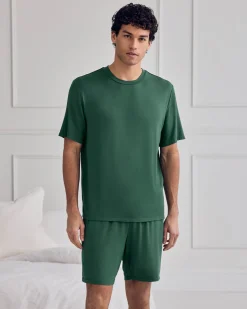 TENCEL™ Modal Crew Neck Short Pyjama Set - Green