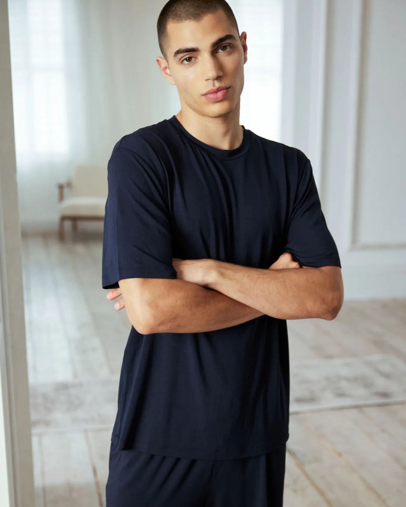 TENCEL™ Modal Crew Neck Short Pyjama Set - Navy
