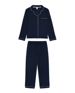 TENCEL™ Modal Long Button Up Pyjama Set - Navy