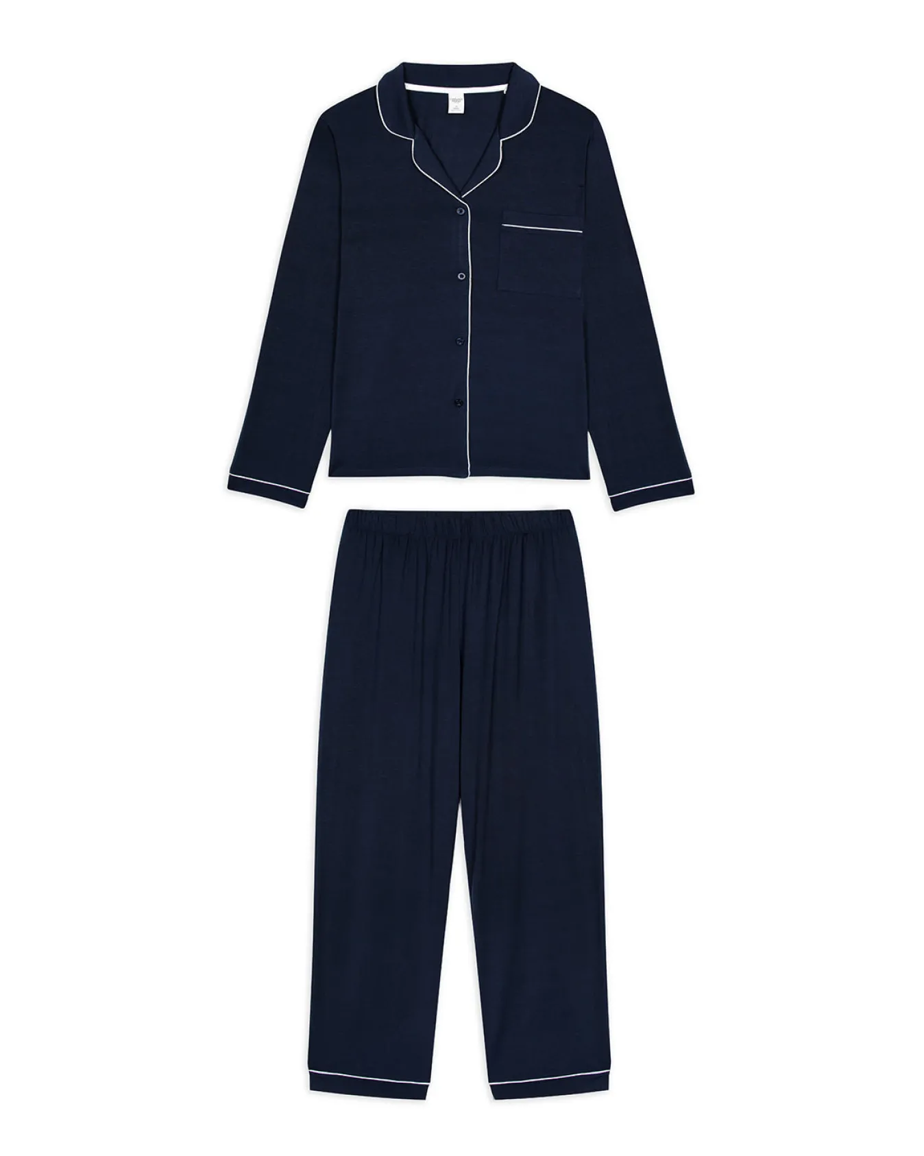 TENCEL™ Modal Long Button Up Pyjama Set - Navy