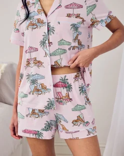 TENCEL™ Modal Lounging Leopards Print Short Pyjama Set
