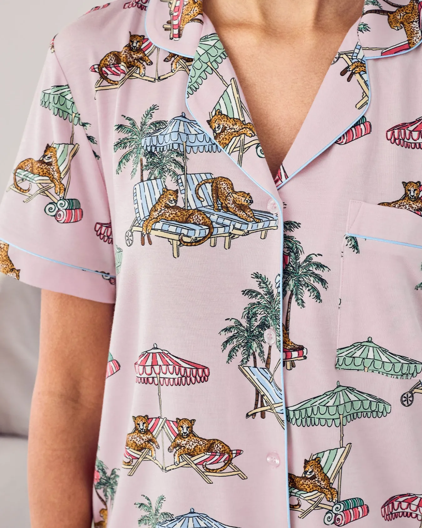 TENCEL™ Modal Lounging Leopards Print Short Pyjama Set