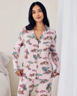 TENCEL™ Modal Lounging Leopards Print Long Pyjama Set