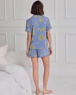 TENCEL™ Modal Midnight Leopard Print Short Pyjama Set