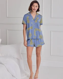 TENCEL™ Modal Midnight Leopard Print Short Pyjama Set