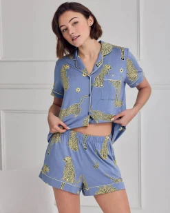 TENCEL™ Modal Midnight Leopard Print Short Pyjama Set