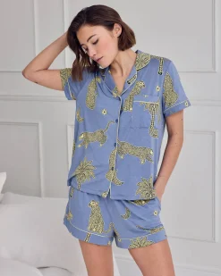 TENCEL™ Modal Midnight Leopard Print Short Pyjama Set