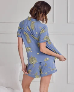 TENCEL™ Modal Midnight Leopard Print Short Pyjama Set