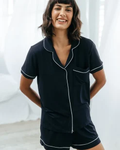TENCEL™ Modal Short Button Up Pyjama Set - Navy