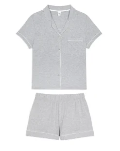 TENCEL™ Modal Short Button Up Pyjama Set - Grey